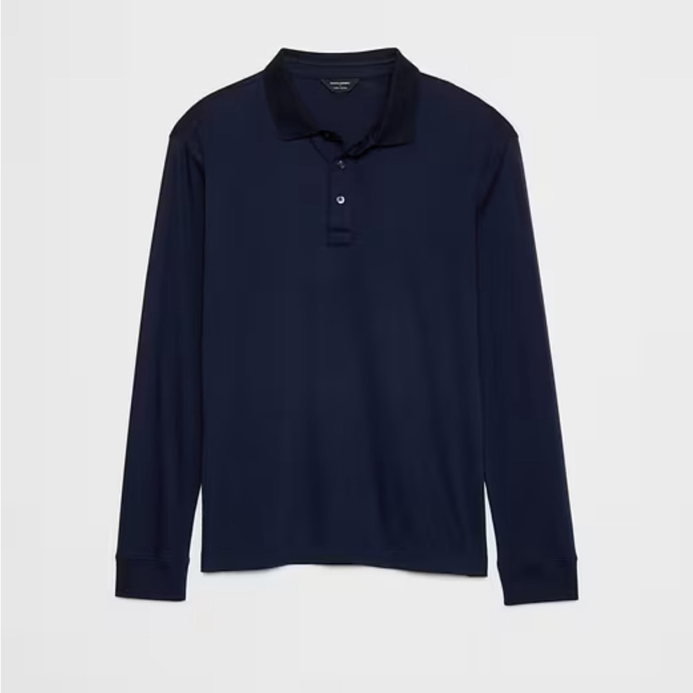 Banana Republic Navy polo Long Sleeve Shirt - Picture 2 of 5